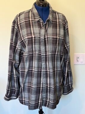 Mens Carbon2Cobalt Effortlessly Cool Green/Blue Plaid Shirt  XXL - Style 133769